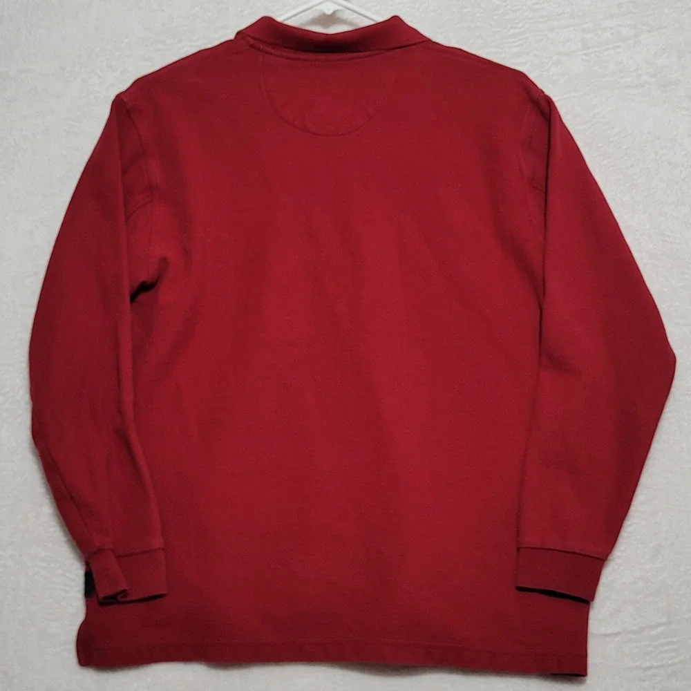 Orvis Men's Sweater Size L Large Dark Red Thick Cotton Long Sleeve Casual